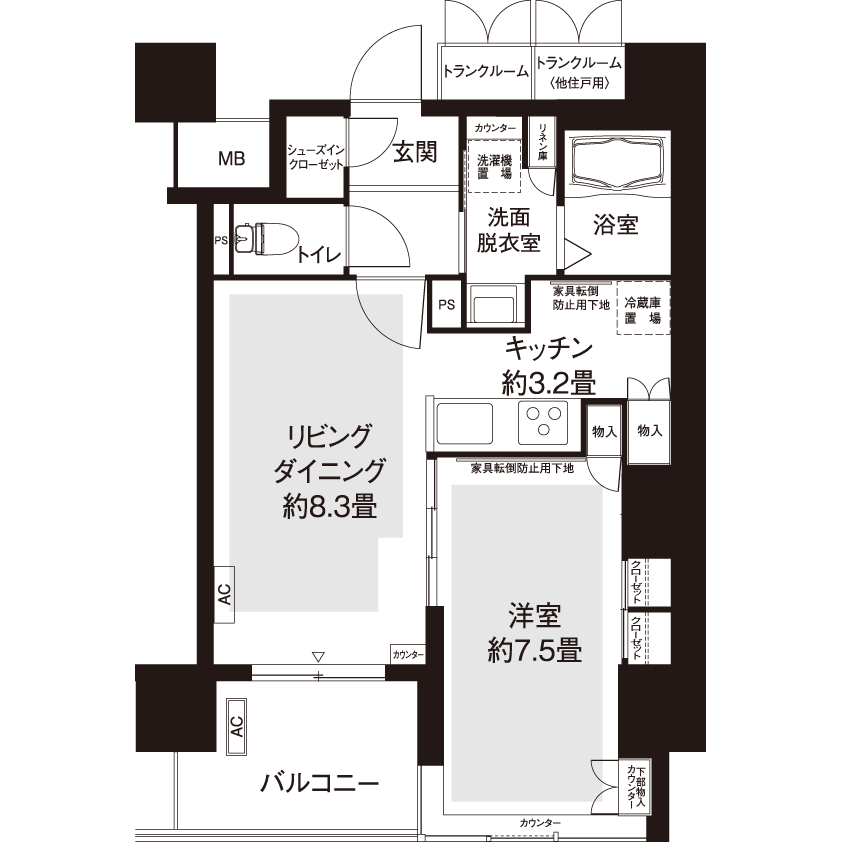 コーシャハイム中野フロント L8743 間取り図