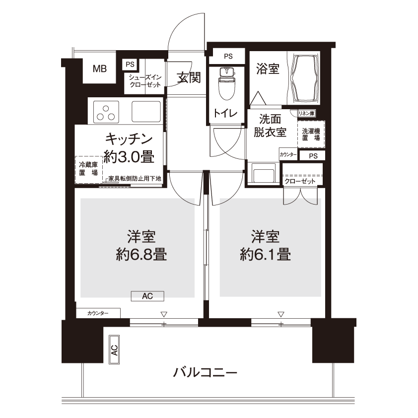 L8744タイプの間取り図