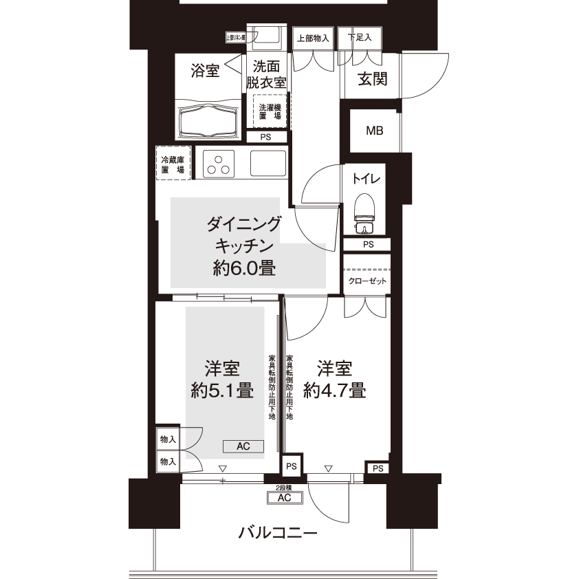 L8745タイプの間取り図