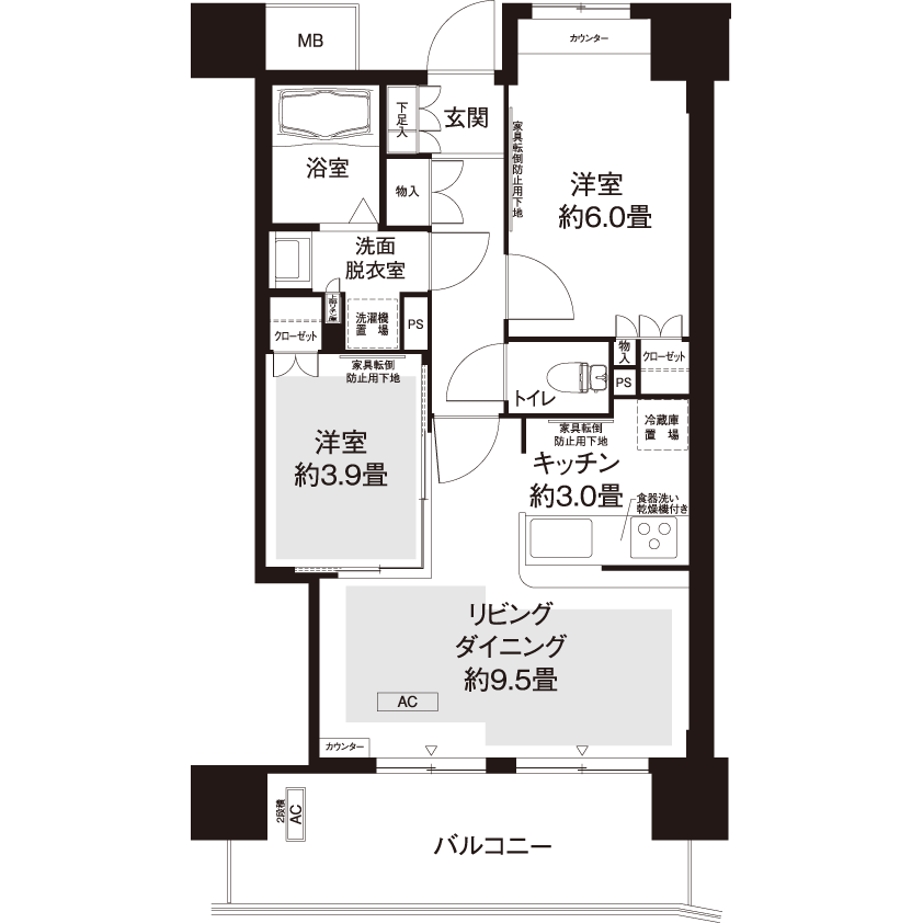L8746タイプの間取り図
