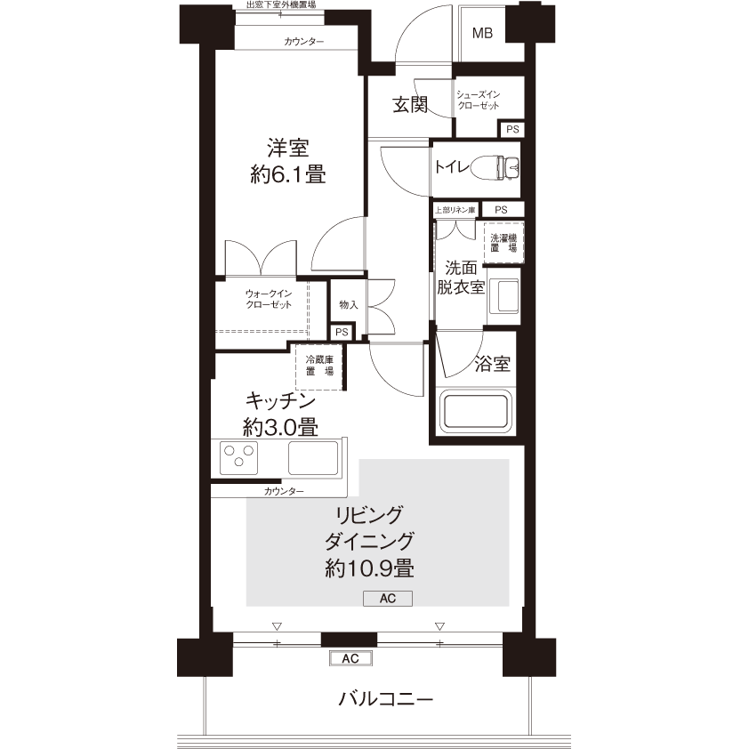 1-503号室の間取り図サムネイル