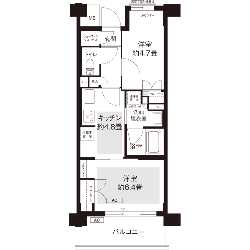 L8754タイプの間取り図