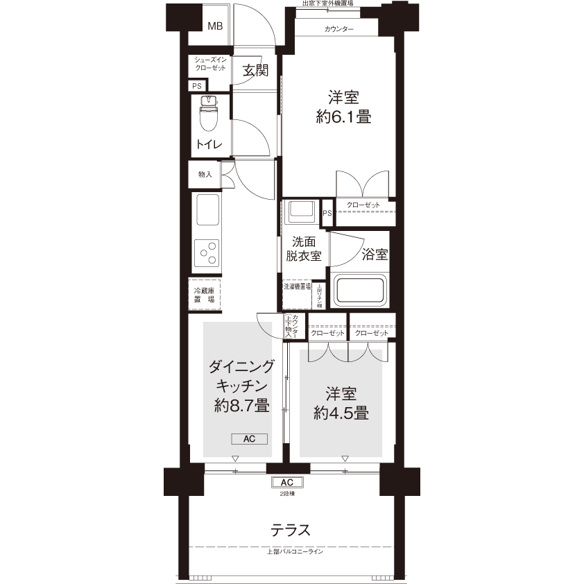 コーシャハイム新中野テラス L8755 間取り図