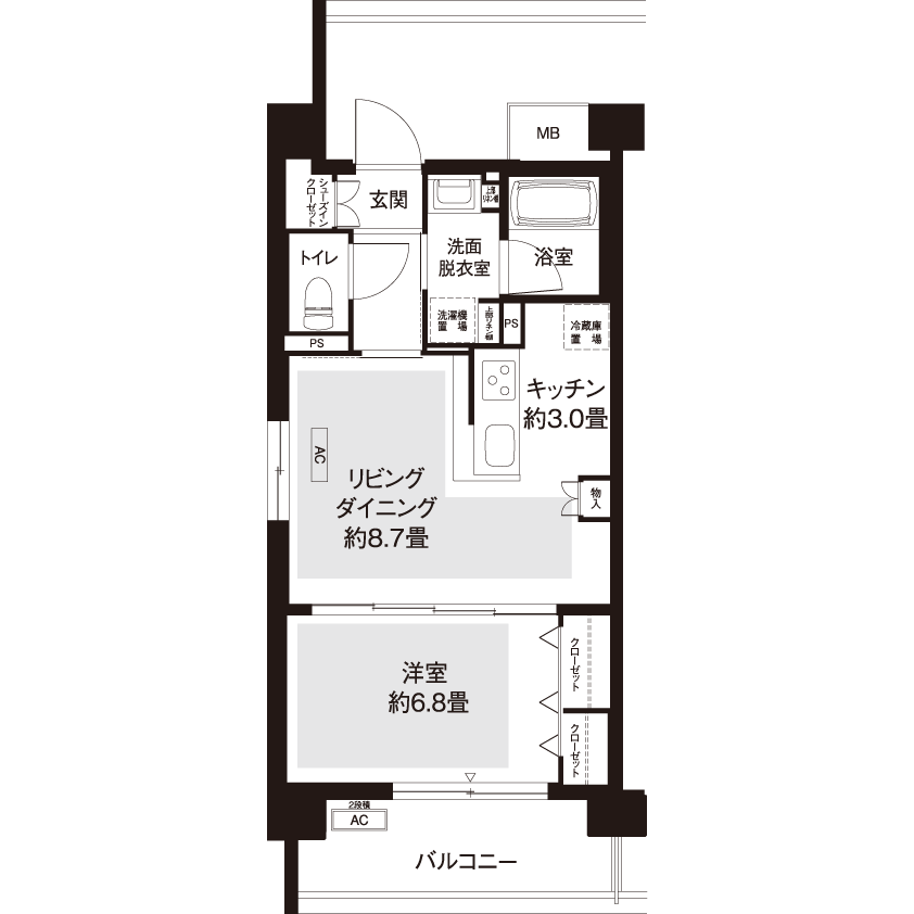 2-505号室の間取り図サムネイル