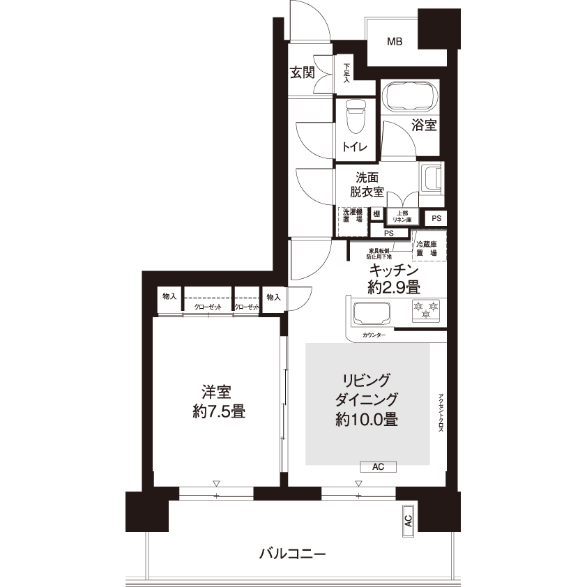 6-504号室の間取り図サムネイル