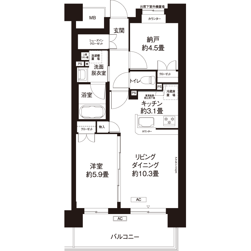 カーメスト大蔵の杜 L8775 間取り図