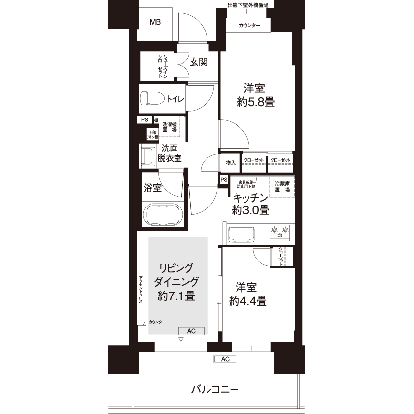 L8778タイプの間取り図