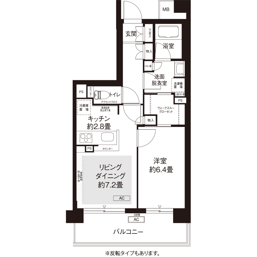 C-C108号室の間取り図サムネイル