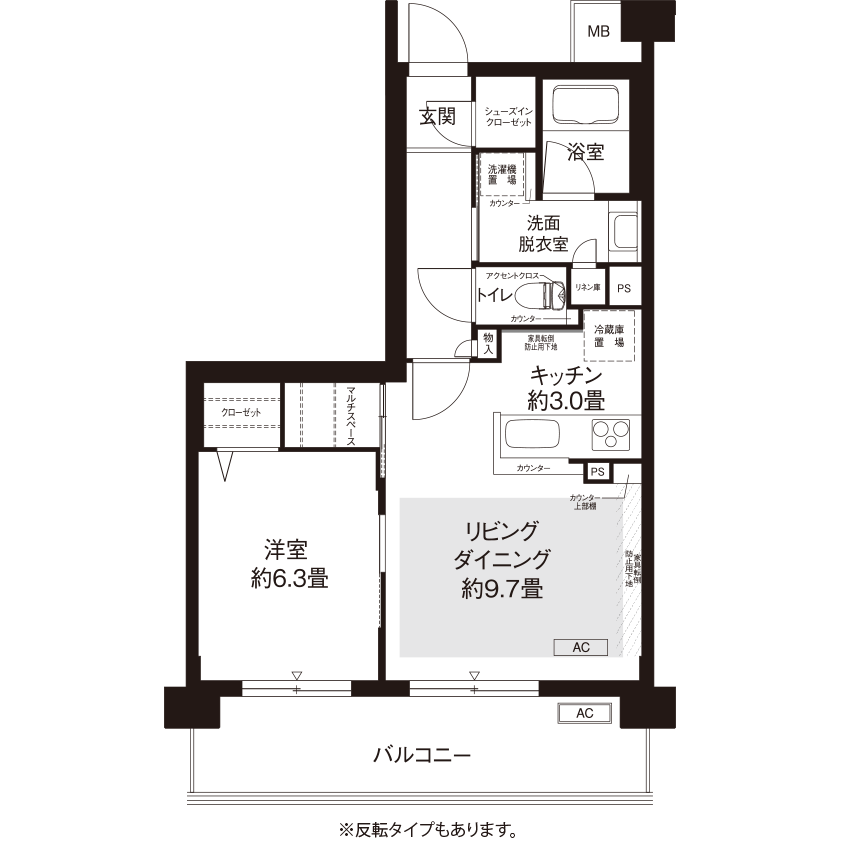 A-A415号室の間取り図サムネイル