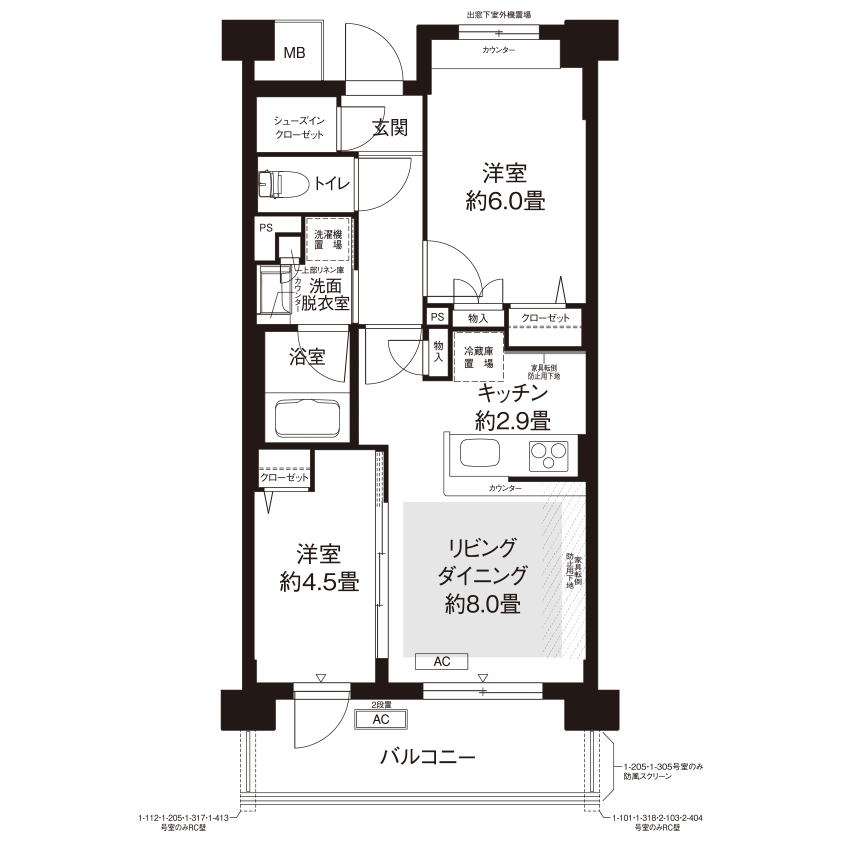 カーメスト用賀馬事公苑 L8855 間取り図