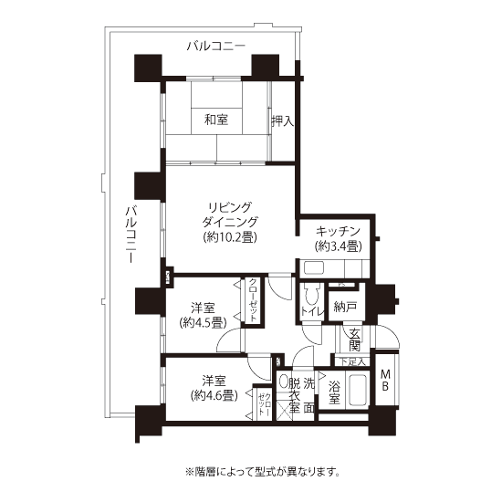 R2422タイプの間取り図