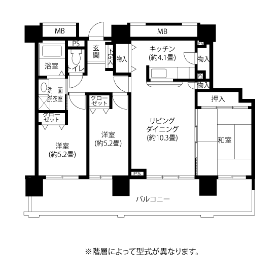 R2423タイプの間取り図