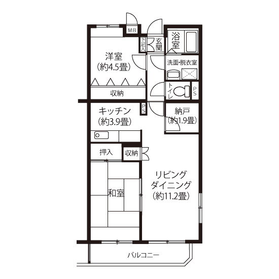 R3081タイプの間取り図