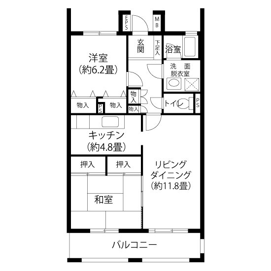 1-402号室の間取り図サムネイル