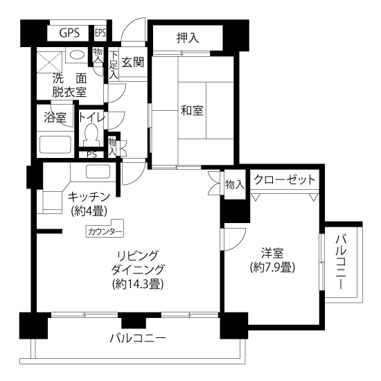 トミンハイム小松川 A5141 間取り図