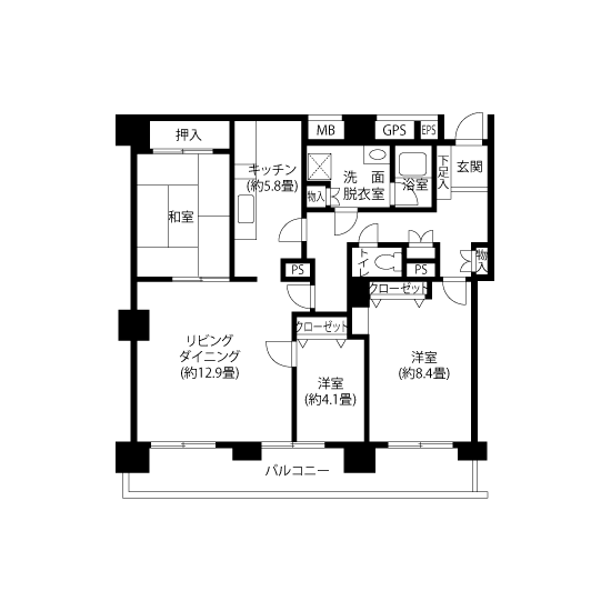 トミンハイム小松川 A5142 間取り図