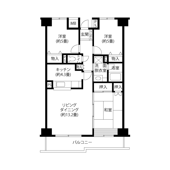 トミンハイム練馬氷川台 A5072 間取り図