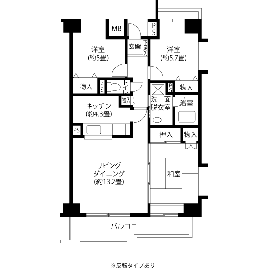 A5072タイプの間取り図