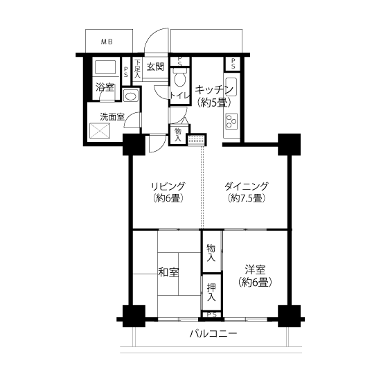 トミンタワー台場三番街 A5062 間取り図