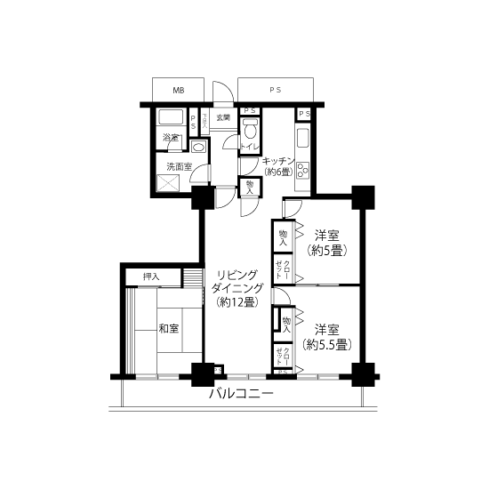 トミンタワー台場三番街 A5064 間取り図