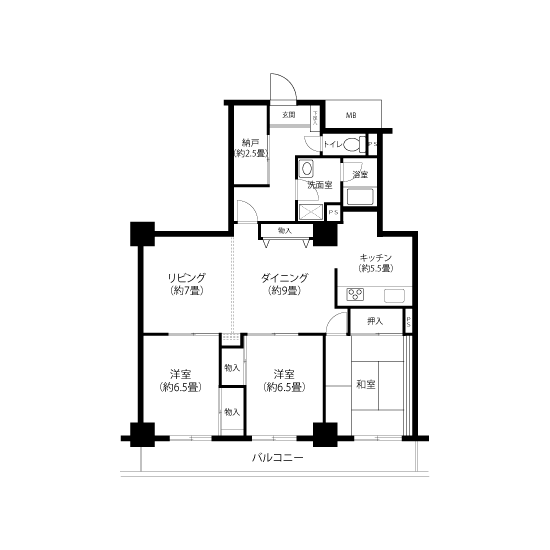 A5065タイプの間取り図