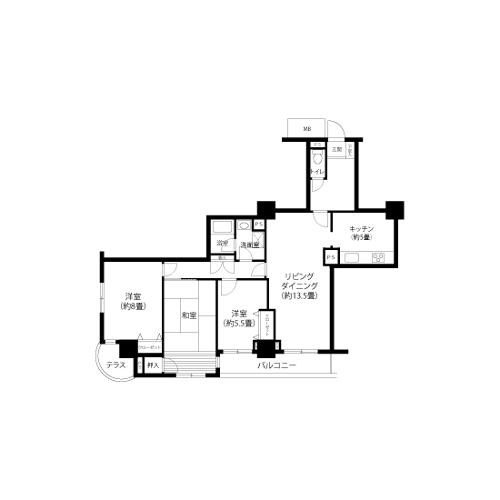 2-604号室の間取り図サムネイル