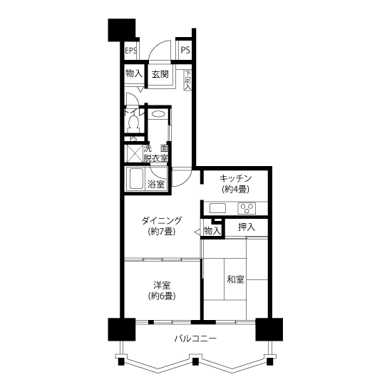 4-1102号室の間取り図サムネイル