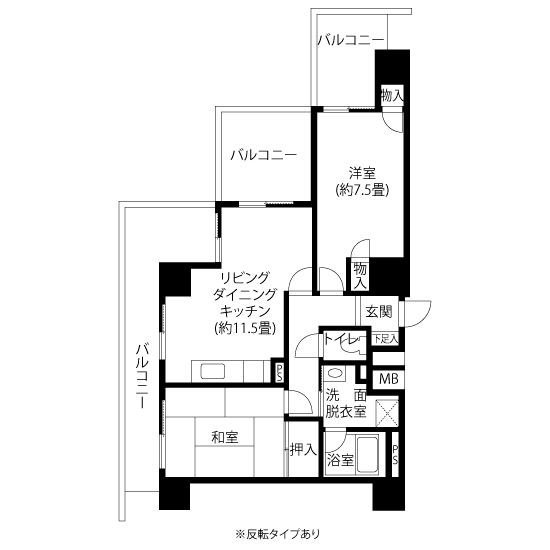A5233タイプの間取り図