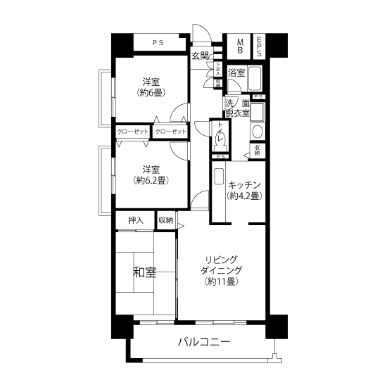 A5302タイプの間取り図