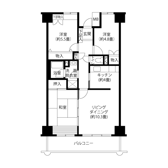 A5293タイプの間取り図
