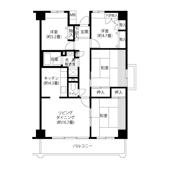 A5294タイプの間取り図