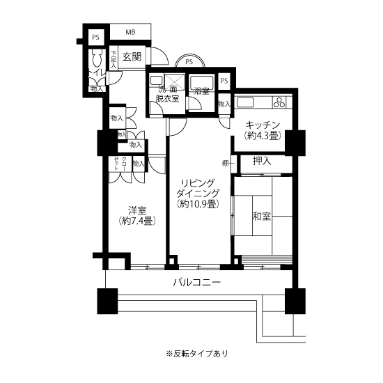 トミンタワー東雲 A5101 間取り図