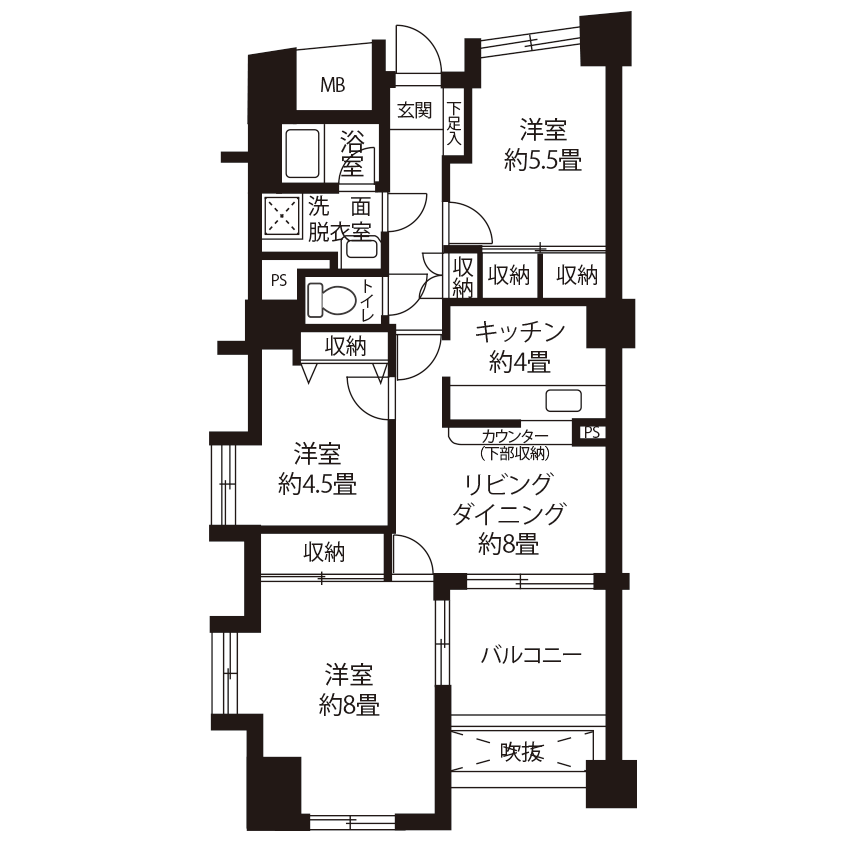 A5314タイプの間取り図