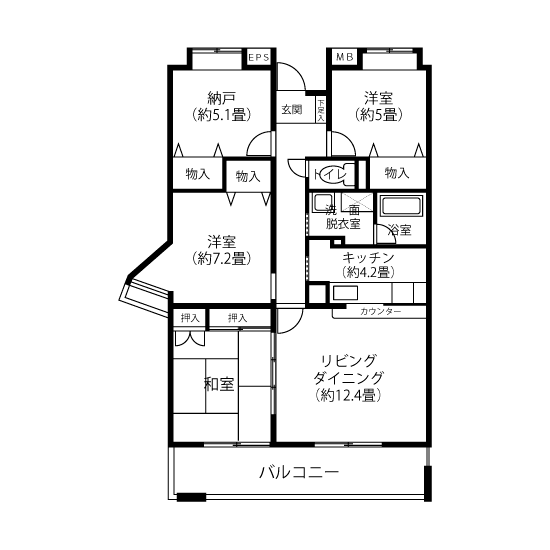 A5185タイプの間取り図