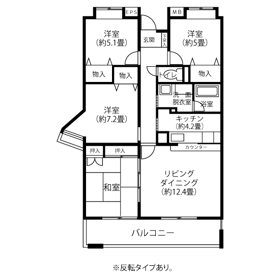 A5184タイプの間取り図