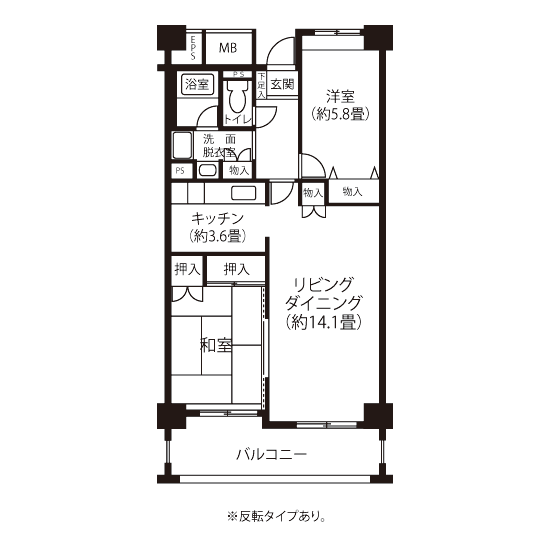 A5181タイプの間取り図