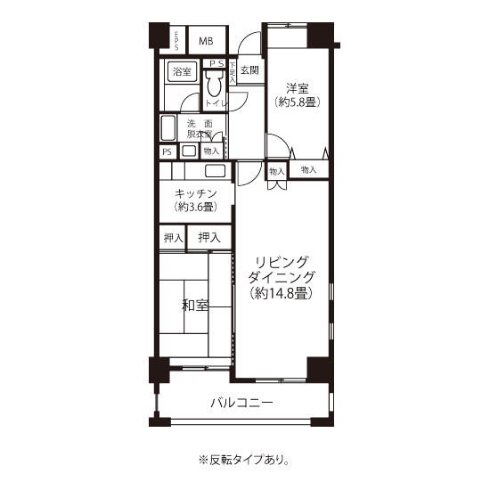 トミンハイム南大沢東 A5181 間取り図