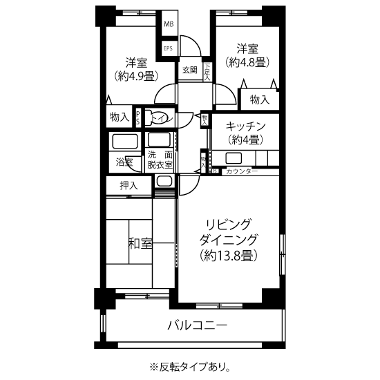 4-412号室の間取り図サムネイル