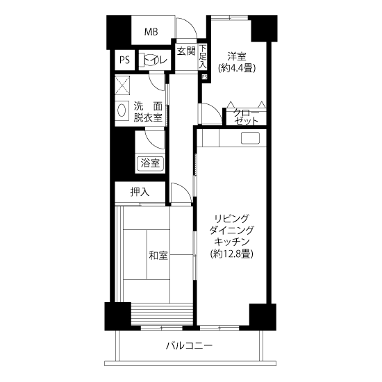 1-1004号室の間取り図サムネイル