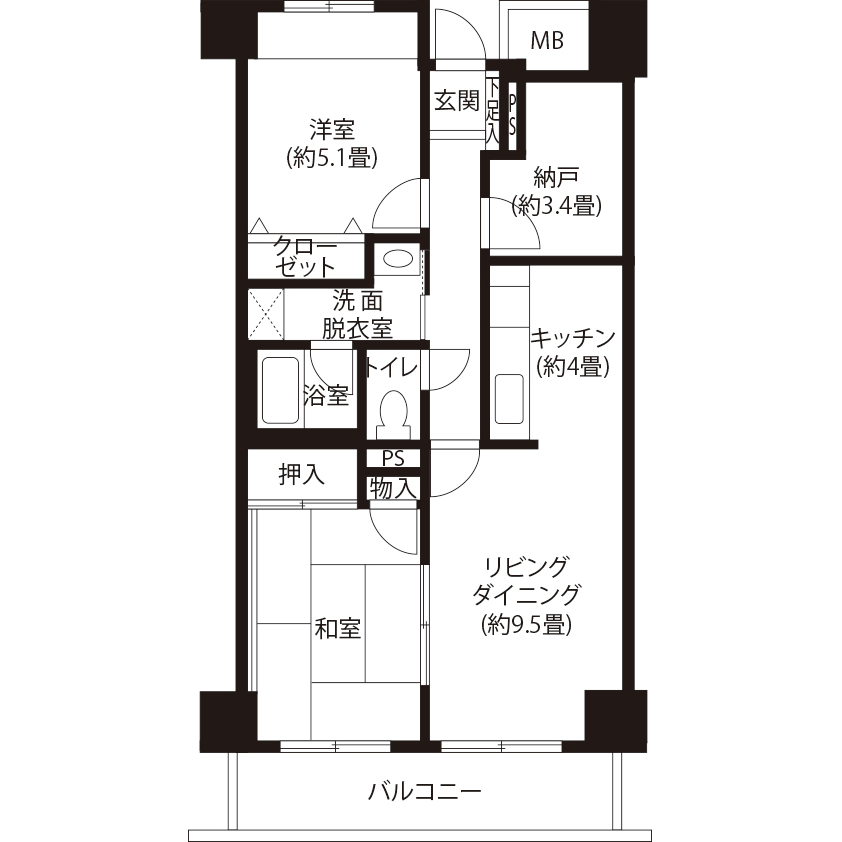 A5323タイプの間取り図