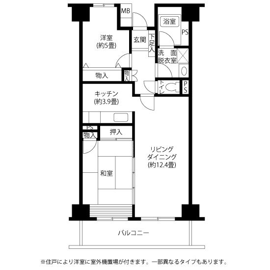 A5342タイプの間取り図