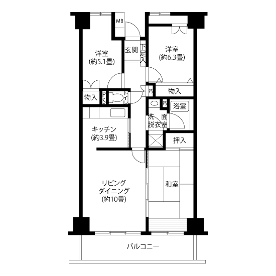 A5343タイプの間取り図