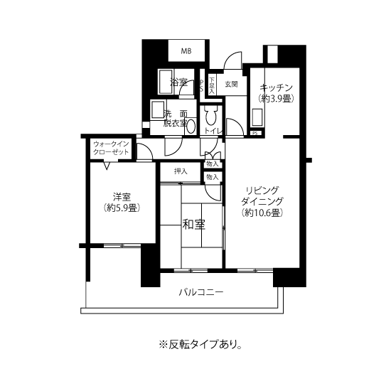 1-702号室の間取り図サムネイル