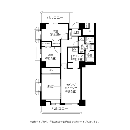 A5282タイプの間取り図