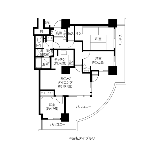 トミンタワー多摩川二丁目 A5272 間取り図