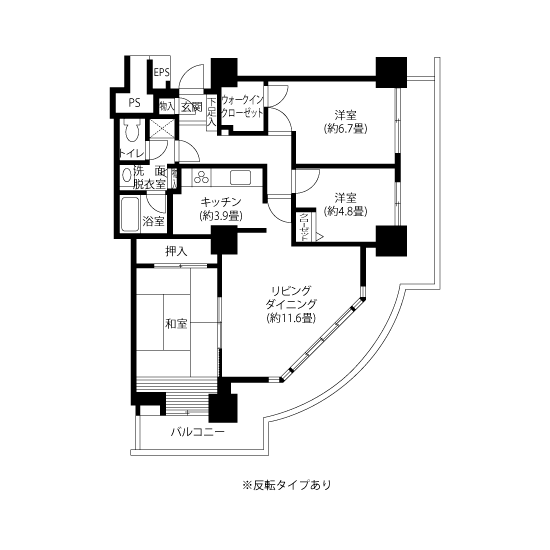 26-2301号室の間取り図サムネイル