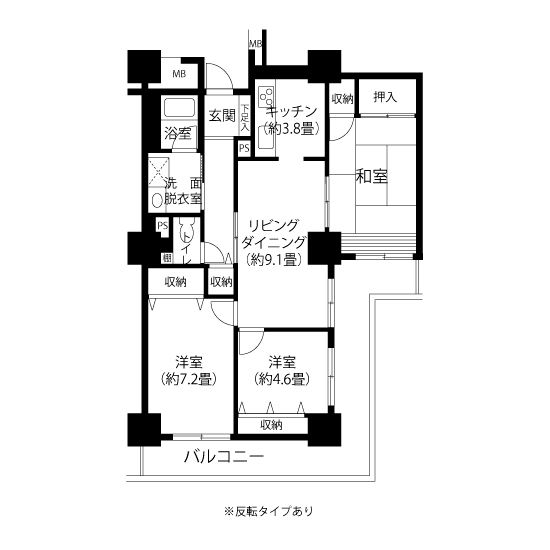 A5382タイプの間取り図
