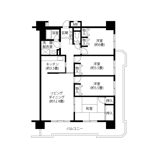 A5133タイプの間取り図