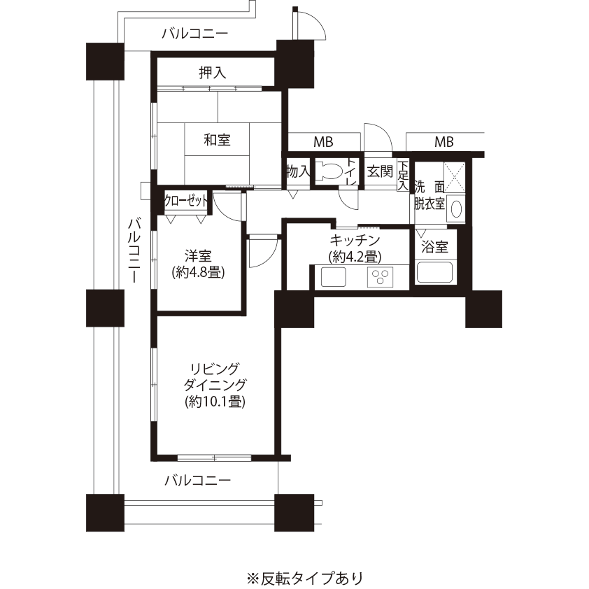 1-2801号室の間取り図サムネイル