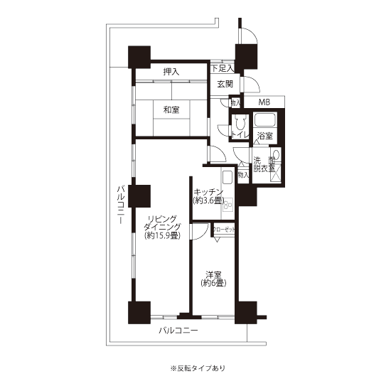 1-1001号室の間取り図サムネイル